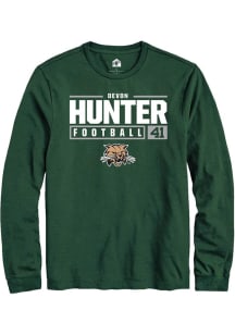 Devon Hunter  Ohio Bobcats Green Rally NIL Stacked Box Long Sleeve T Shirt