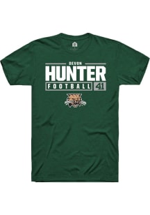 Devon Hunter  Ohio Bobcats Green Rally NIL Stacked Box Short Sleeve T Shirt