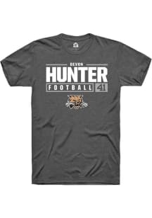 Devon Hunter  Ohio Bobcats Dark Grey Rally NIL Stacked Box Short Sleeve T Shirt