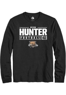 Devon Hunter  Ohio Bobcats Black Rally NIL Stacked Box Long Sleeve T Shirt