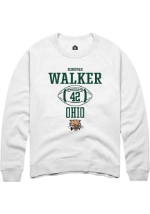 Donovan Walker  Rally Ohio Bobcats Mens White NIL Sport Icon Long Sleeve Crew Sweatshirt