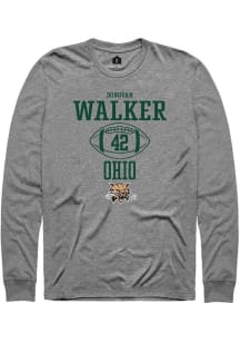 Donovan Walker  Ohio Bobcats Graphite Rally NIL Sport Icon Long Sleeve T Shirt