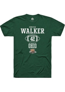 Donovan Walker  Ohio Bobcats Green Rally NIL Sport Icon Short Sleeve T Shirt