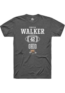 Donovan Walker  Ohio Bobcats Dark Grey Rally NIL Sport Icon Short Sleeve T Shirt