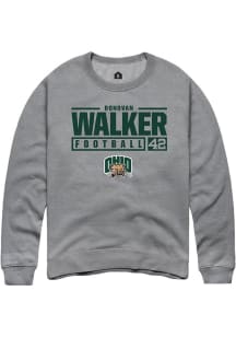 Donovan Walker  Rally Ohio Bobcats Mens Graphite NIL Stacked Box Long Sleeve Crew Sweatshirt