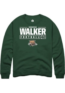 Donovan Walker  Rally Ohio Bobcats Mens Green NIL Stacked Box Long Sleeve Crew Sweatshirt