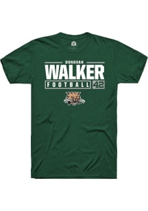 Donovan Walker  Ohio Bobcats Green Rally NIL Stacked Box Short Sleeve T Shirt