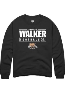 Donovan Walker  Rally Ohio Bobcats Mens Black NIL Stacked Box Long Sleeve Crew Sweatshirt