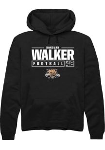 Donovan Walker  Rally Ohio Bobcats Mens Black NIL Stacked Box Long Sleeve Hoodie