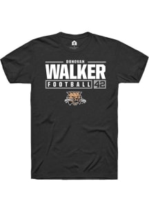 Donovan Walker  Ohio Bobcats Black Rally NIL Stacked Box Short Sleeve T Shirt