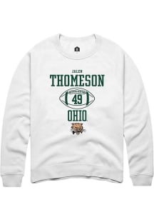 Jalen Thomeson  Rally Ohio Bobcats Mens White NIL Sport Icon Long Sleeve Crew Sweatshirt