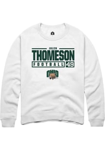 Jalen Thomeson  Rally Ohio Bobcats Mens White NIL Stacked Box Long Sleeve Crew Sweatshirt