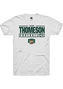 Jalen Thomeson  Ohio Bobcats White Rally NIL Stacked Box Short Sleeve T Shirt