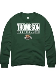 Jalen Thomeson  Rally Ohio Bobcats Mens Green NIL Stacked Box Long Sleeve Crew Sweatshirt