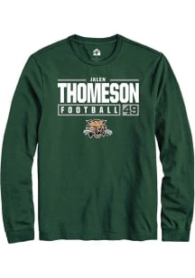 Jalen Thomeson  Ohio Bobcats Green Rally NIL Stacked Box Long Sleeve T Shirt