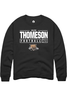 Jalen Thomeson  Rally Ohio Bobcats Mens Black NIL Stacked Box Long Sleeve Crew Sweatshirt