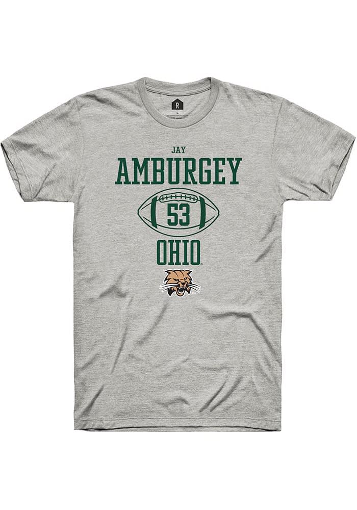 Jay Amburgey  Ohio Bobcats Ash Rally NIL Sport Icon Short Sleeve T Shirt