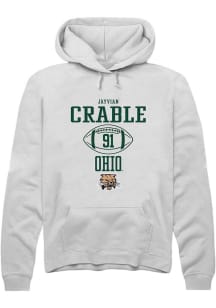 Jayvian Crable  Rally Ohio Bobcats Mens White NIL Sport Icon Long Sleeve Hoodie