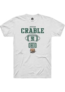 Jayvian Crable  Ohio Bobcats White Rally NIL Sport Icon Short Sleeve T Shirt