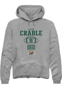 Jayvian Crable  Rally Ohio Bobcats Mens Graphite NIL Sport Icon Long Sleeve Hoodie