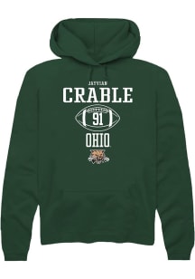 Jayvian Crable  Rally Ohio Bobcats Mens Green NIL Sport Icon Long Sleeve Hoodie