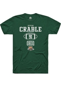 Jayvian Crable  Ohio Bobcats Green Rally NIL Sport Icon Short Sleeve T Shirt