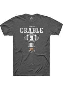 Jayvian Crable  Ohio Bobcats Dark Grey Rally NIL Sport Icon Short Sleeve T Shirt