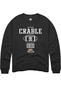 Jayvian Crable  Rally Ohio Bobcats Mens Black NIL Sport Icon Long Sleeve Crew Sweatshirt