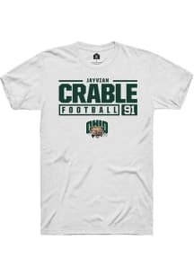 Jayvian Crable  Ohio Bobcats White Rally NIL Stacked Box Short Sleeve T Shirt