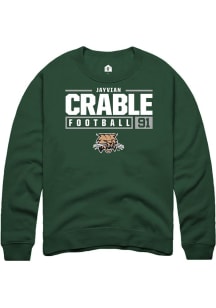 Jayvian Crable  Rally Ohio Bobcats Mens Green NIL Stacked Box Long Sleeve Crew Sweatshirt