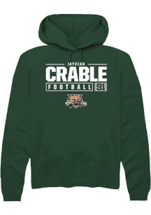 Jayvian Crable  Rally Ohio Bobcats Mens Green NIL Stacked Box Long Sleeve Hoodie