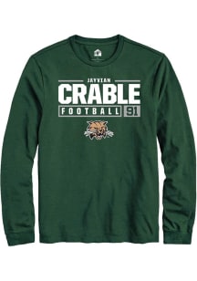 Jayvian Crable  Ohio Bobcats Green Rally NIL Stacked Box Long Sleeve T Shirt