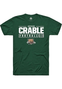 Jayvian Crable  Ohio Bobcats Green Rally NIL Stacked Box Short Sleeve T Shirt