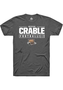 Jayvian Crable  Ohio Bobcats Dark Grey Rally NIL Stacked Box Short Sleeve T Shirt