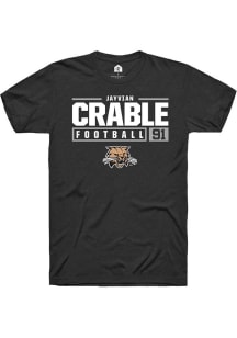 Jayvian Crable  Ohio Bobcats Black Rally NIL Stacked Box Short Sleeve T Shirt