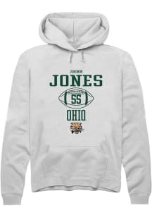 Jordon Jones  Rally Ohio Bobcats Mens White NIL Sport Icon Long Sleeve Hoodie