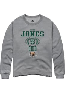 Jordon Jones  Rally Ohio Bobcats Mens Graphite NIL Sport Icon Long Sleeve Crew Sweatshirt