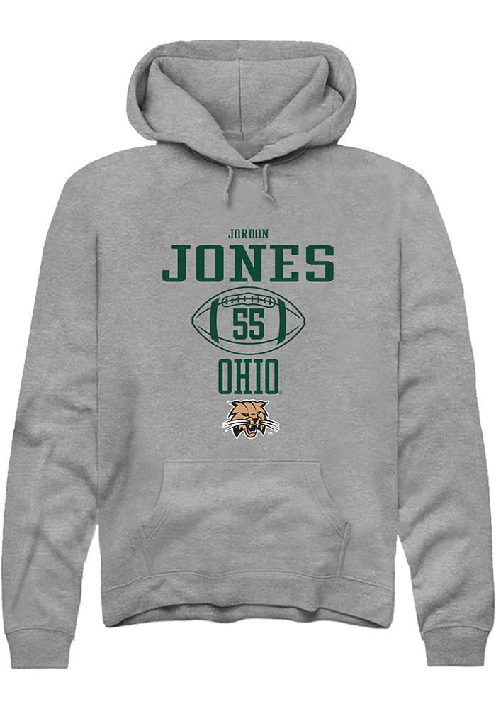 Jordon Jones  Rally Ohio Bobcats Mens Graphite NIL Sport Icon Long Sleeve Hoodie