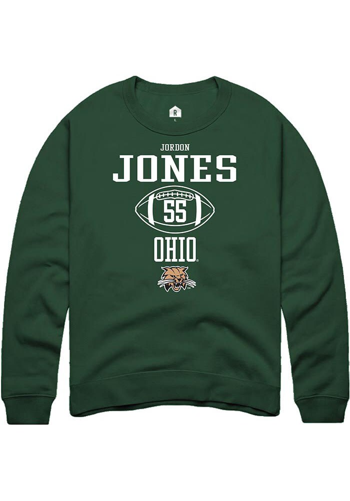 Jordon Jones Rally Ohio Bobcats Mens NIL Sport Icon Long Sleeve Crew Sweatshirt