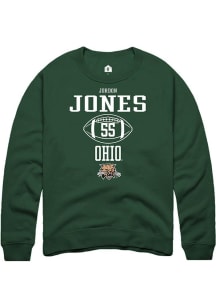 Jordon Jones  Rally Ohio Bobcats Mens Green NIL Sport Icon Long Sleeve Crew Sweatshirt