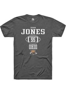 Jordon Jones  Ohio Bobcats Dark Grey Rally NIL Sport Icon Short Sleeve T Shirt