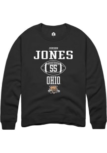 Jordon Jones  Rally Ohio Bobcats Mens Black NIL Sport Icon Long Sleeve Crew Sweatshirt