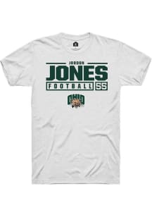 Jordon Jones  Ohio Bobcats White Rally NIL Stacked Box Short Sleeve T Shirt