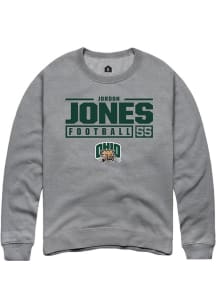 Jordon Jones  Rally Ohio Bobcats Mens Graphite NIL Stacked Box Long Sleeve Crew Sweatshirt