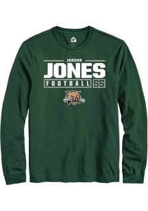 Jordon Jones  Ohio Bobcats Green Rally NIL Stacked Box Long Sleeve T Shirt