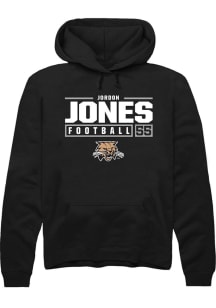 Jordon Jones  Rally Ohio Bobcats Mens Black NIL Stacked Box Long Sleeve Hoodie