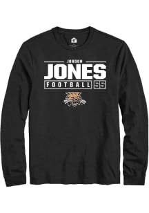 Jordon Jones  Ohio Bobcats Black Rally NIL Stacked Box Long Sleeve T Shirt