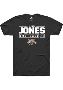 Jordon Jones  Ohio Bobcats Black Rally NIL Stacked Box Short Sleeve T Shirt