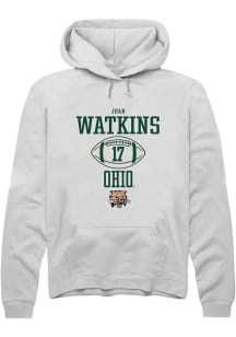 Juan Watkins  Rally Ohio Bobcats Mens White NIL Sport Icon Long Sleeve Hoodie