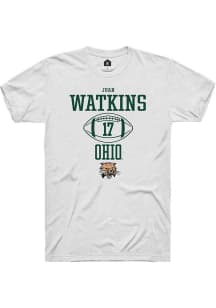 Juan Watkins  Ohio Bobcats White Rally NIL Sport Icon Short Sleeve T Shirt